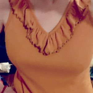 Boho tank. Vintage 80s. Sz small in orange-rust color